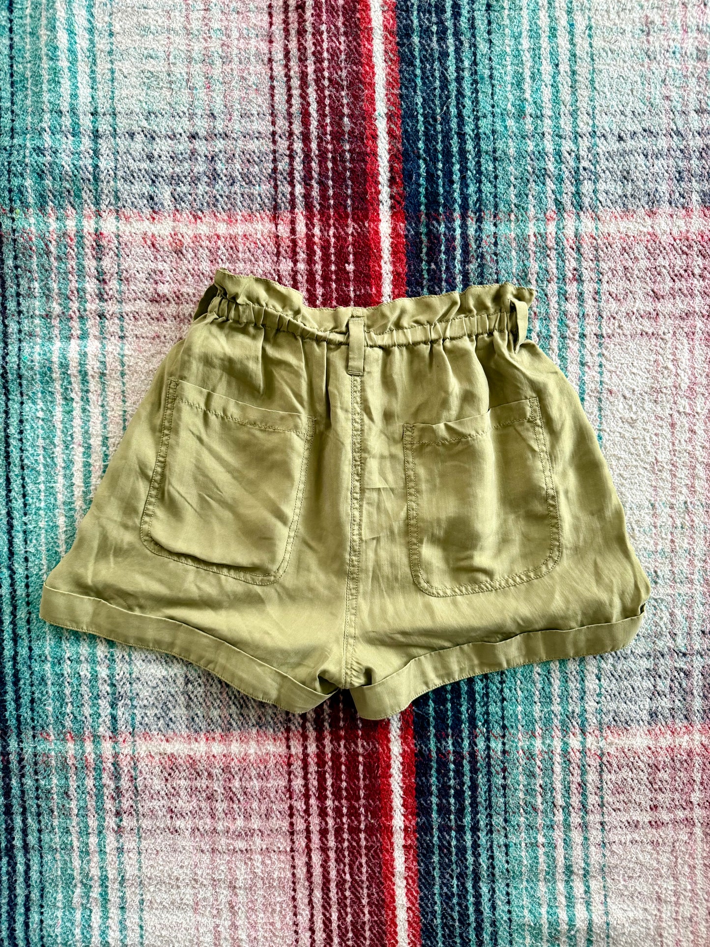 Unsubscribed Green Linen Shorts