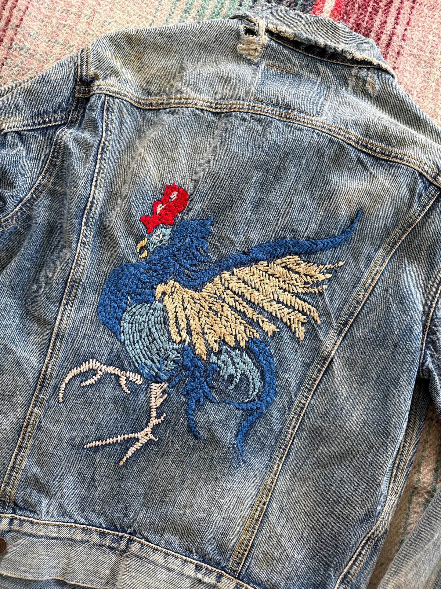 70s Levi’s Vintage Clothing Type 3 Embroidered Rooster Denim Jacket M