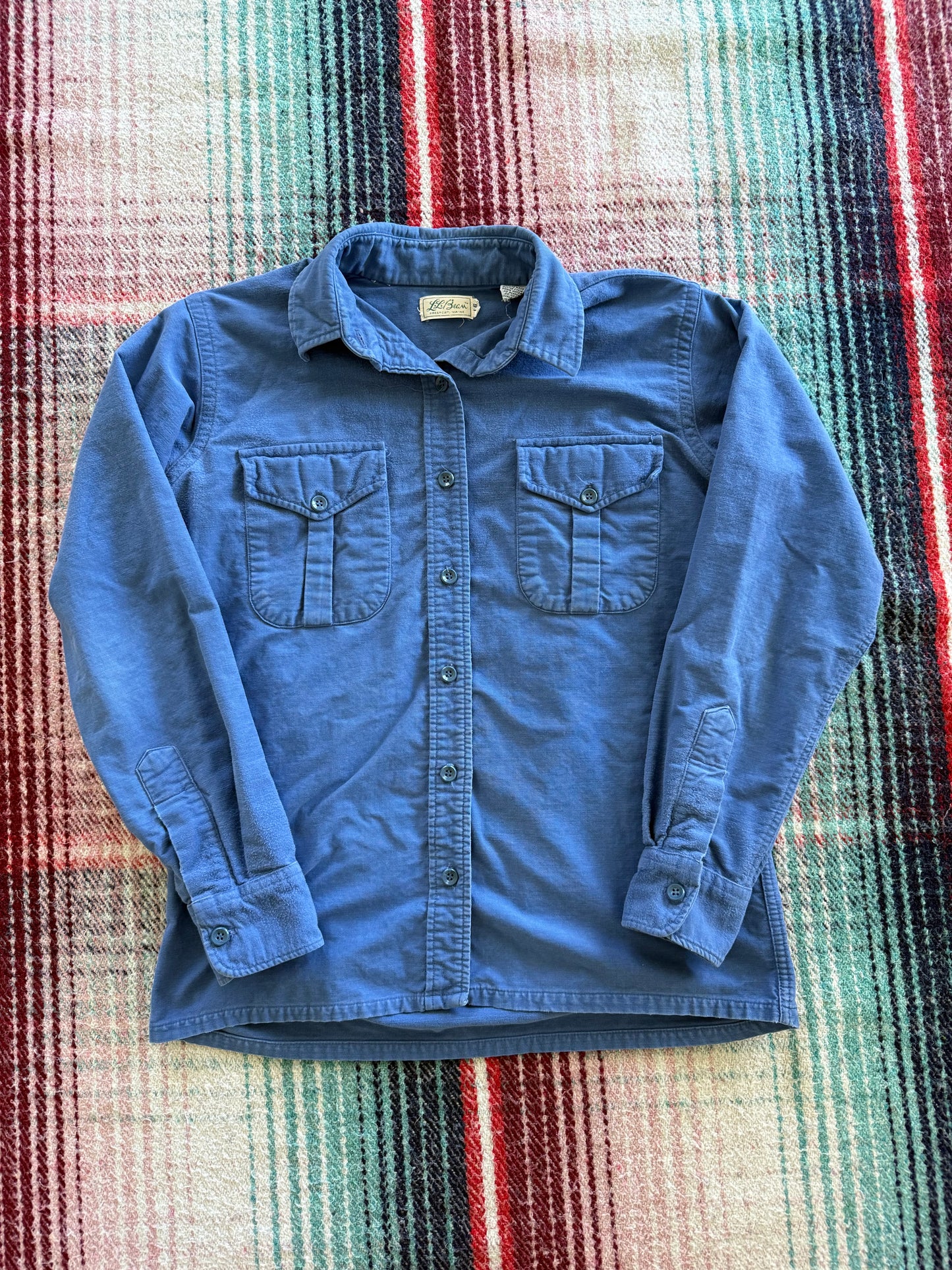 70s LL Bean Blue Chamois Shirt 16/L