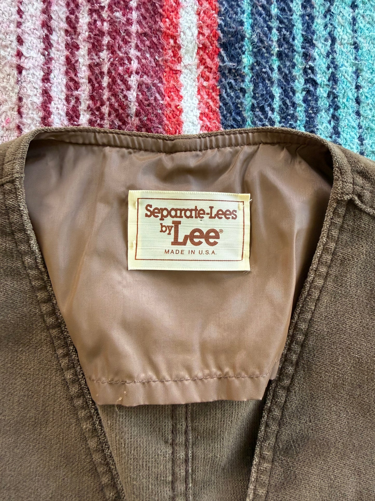 70s Lee Brown Brushed Cotton Vest M