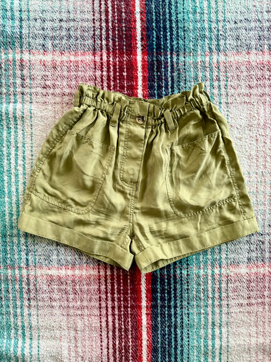 Unsubscribed Green Linen Shorts