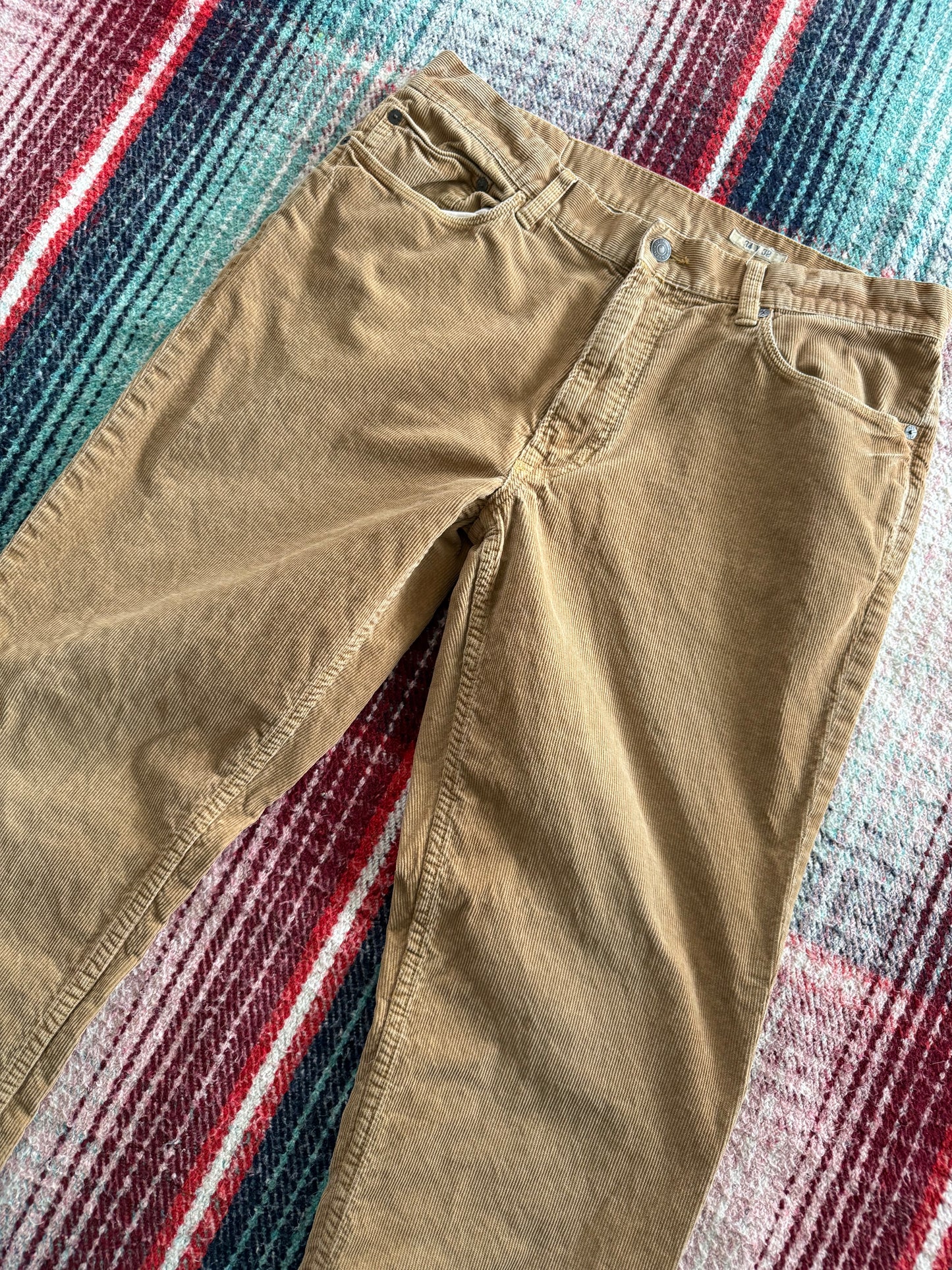 90s Polo Ralph Lauren Straight Leg Tan Corduroy Pants 34x32