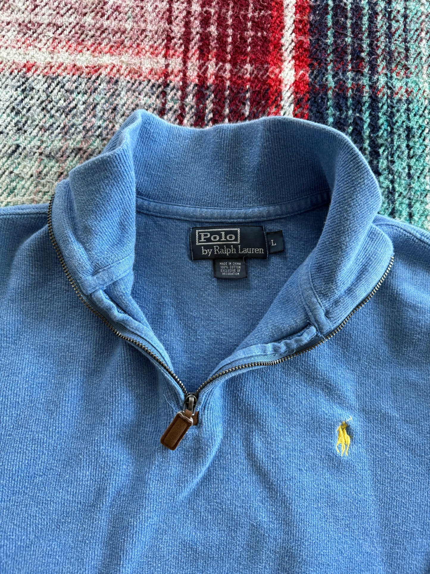00s Polo Ralph Lauren Light Blue Quarter Zip L