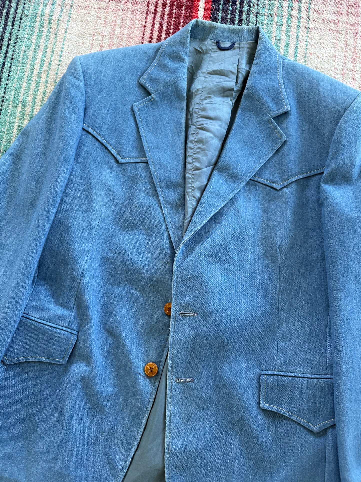 80s Chambray Western Blazer 43R