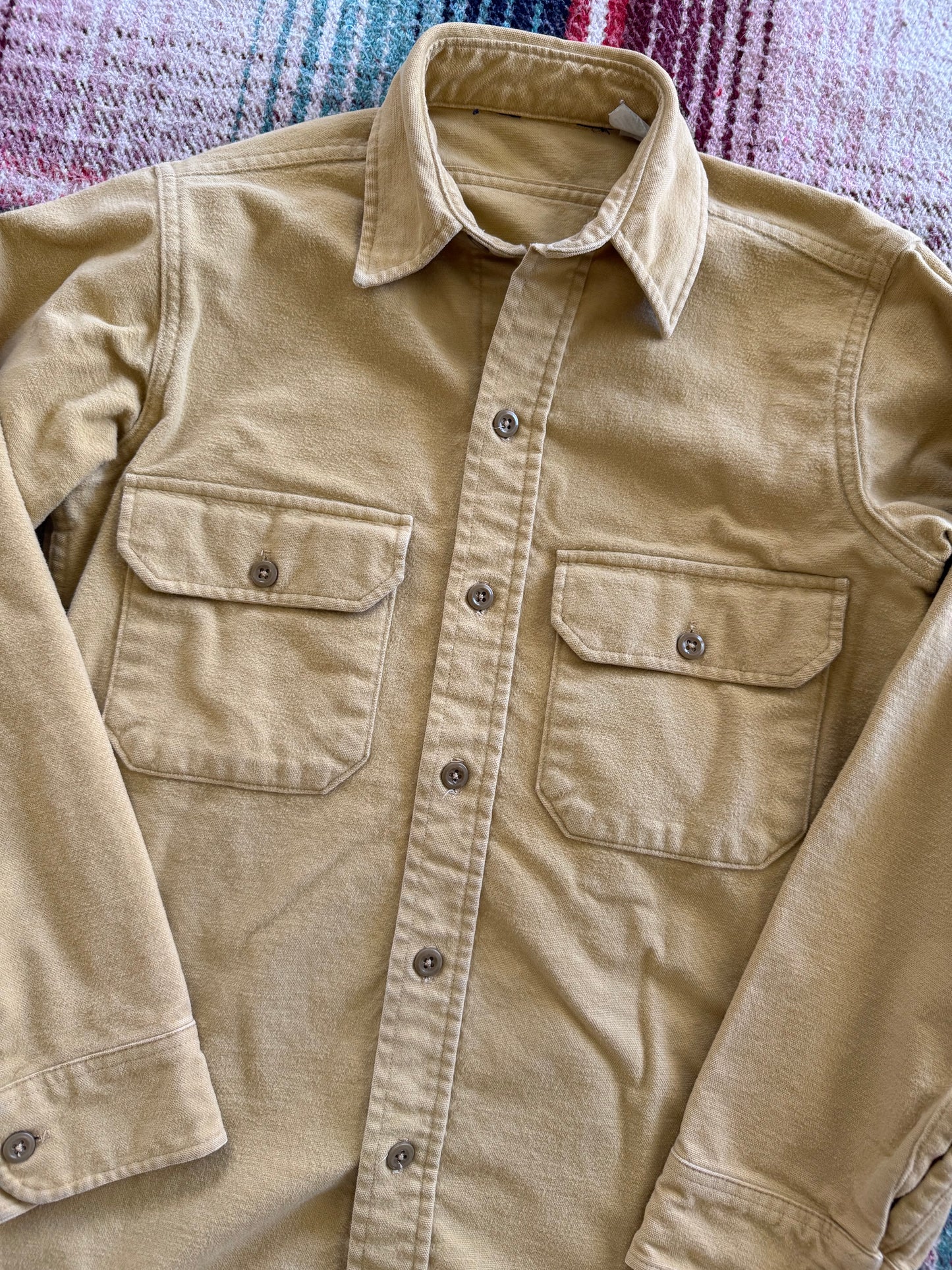 70s LL Bean Yellow Chamois Shirt S