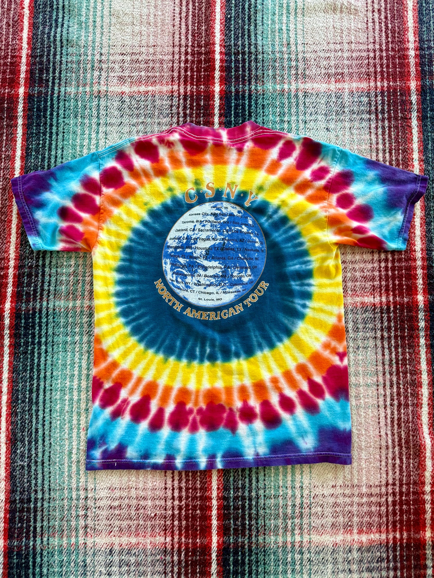 ‘00 Crosby Stills Nash & Young North American Tour Tie Dye Tee L