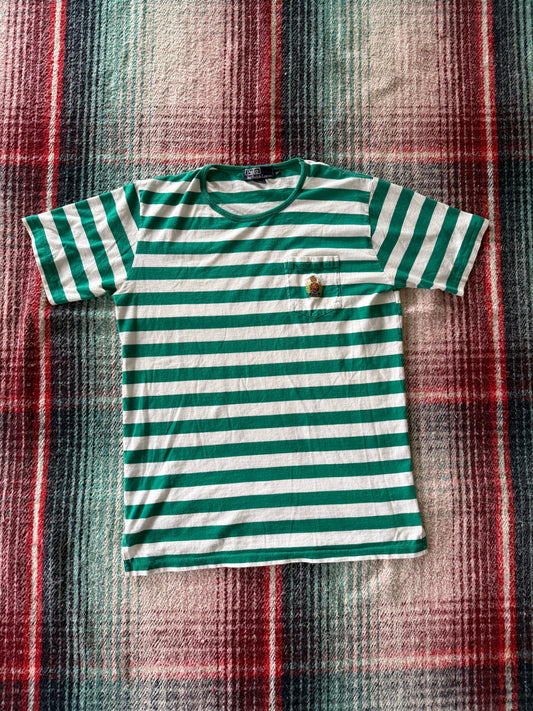 90s Polo Ralph Lauren Kelly Green Stripe Pocket Tee
