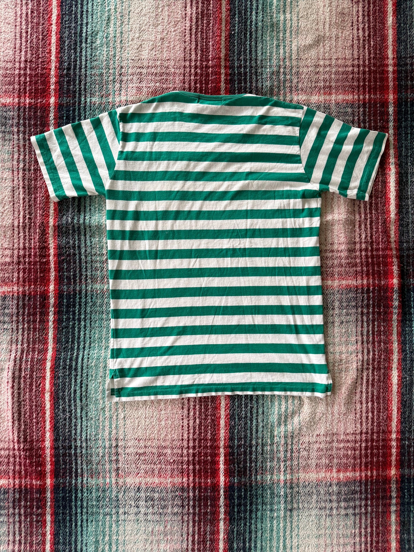 90s Polo Ralph Lauren Kelly Green Stripe Pocket Tee