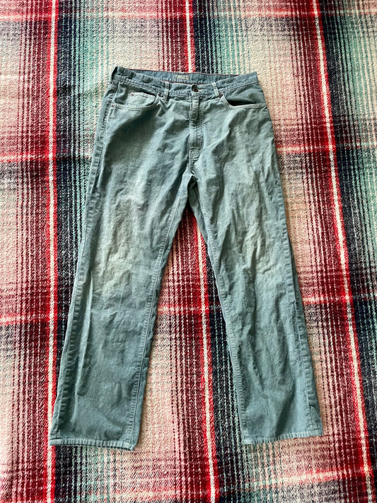 00s Over Dyed J Crew Straight Fit Teal Corduroy Pants 36x31