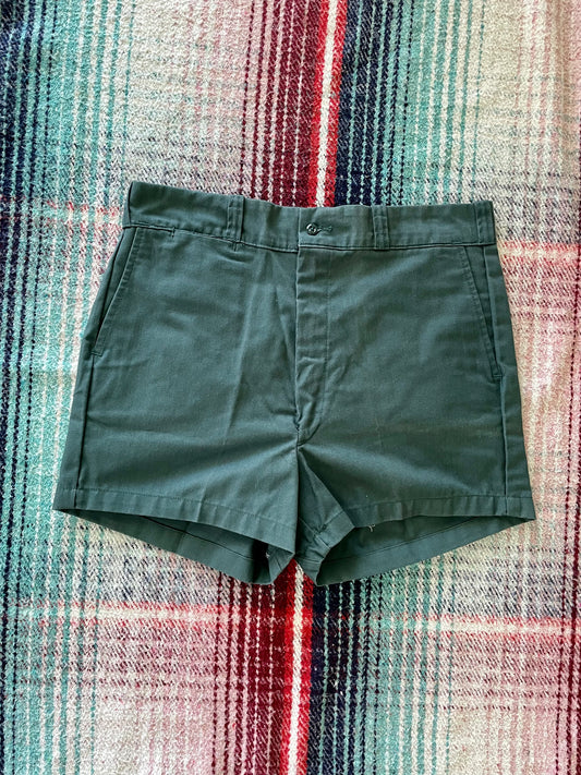80s Key Imperial Green Work Shorts 34