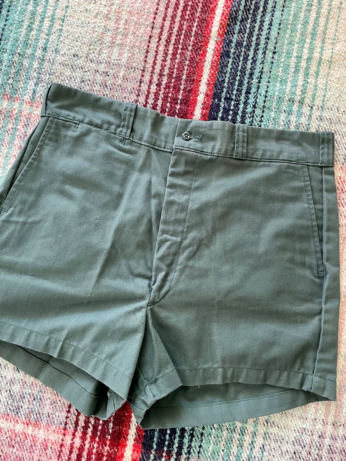 80s Key Imperial Green Work Shorts 34