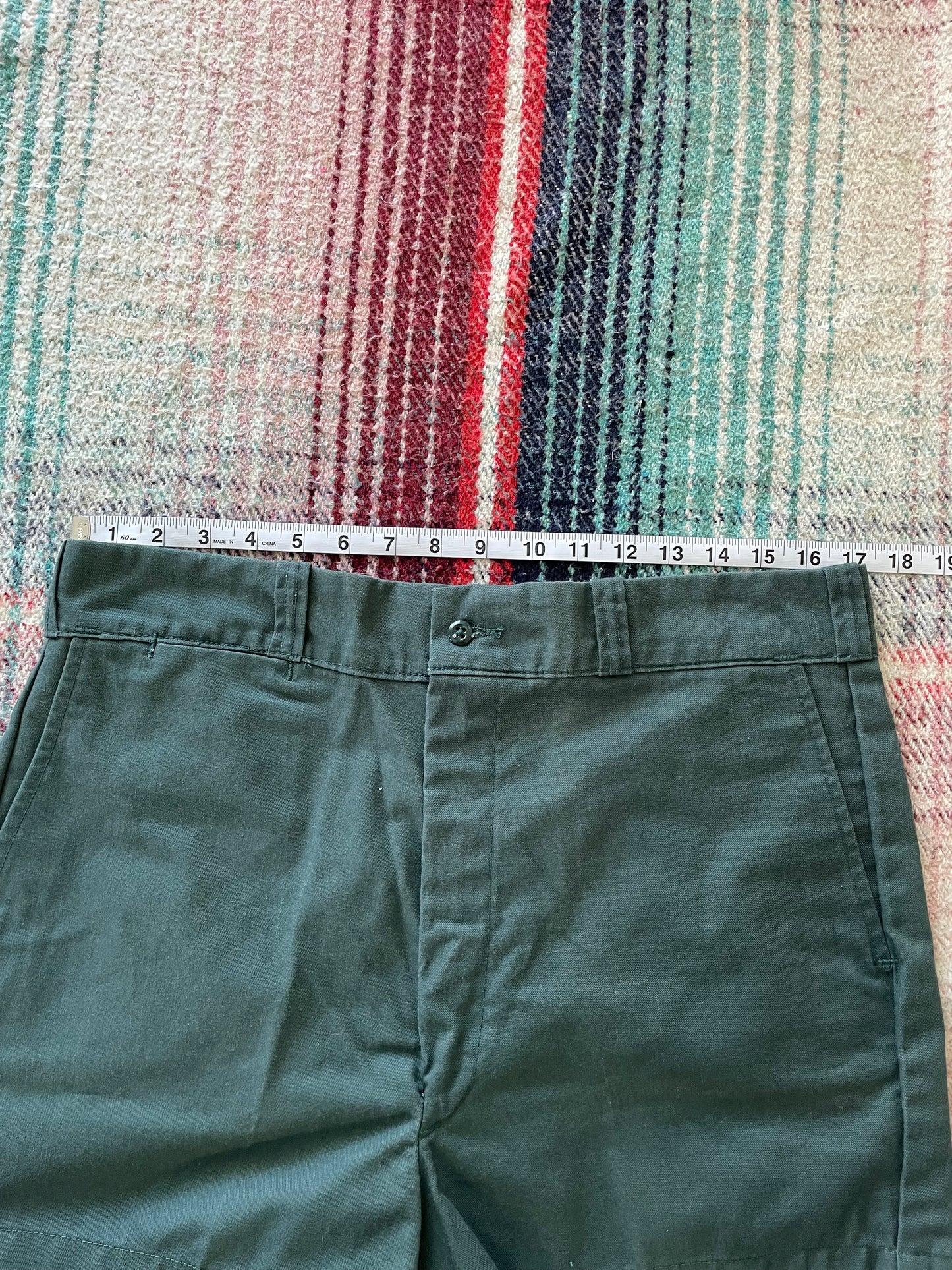 80s Key Imperial Green Work Shorts 34