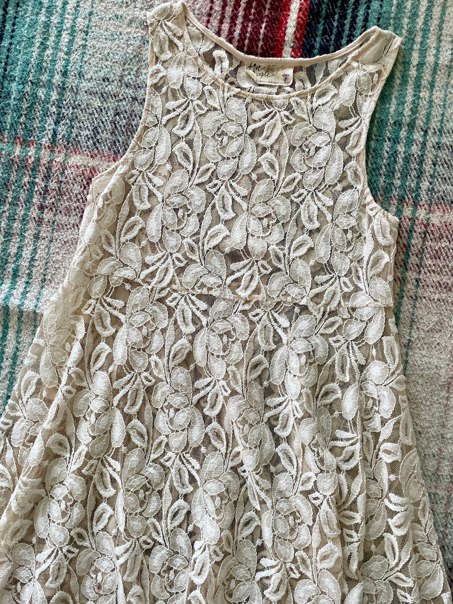 Free People Floral Lace Mid Length Dress S