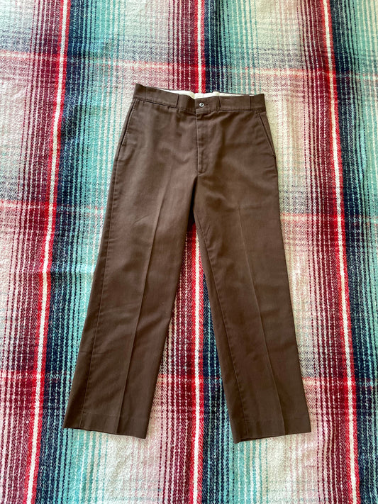 60s Union Made Flat Front Brown Work Pants 32x27