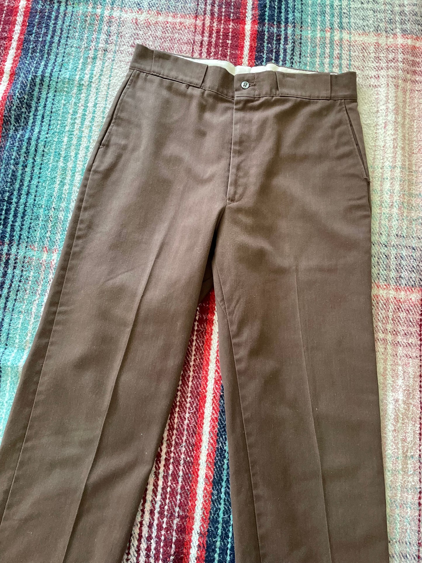 60s Union Made Flat Front Brown Work Pants 32x27