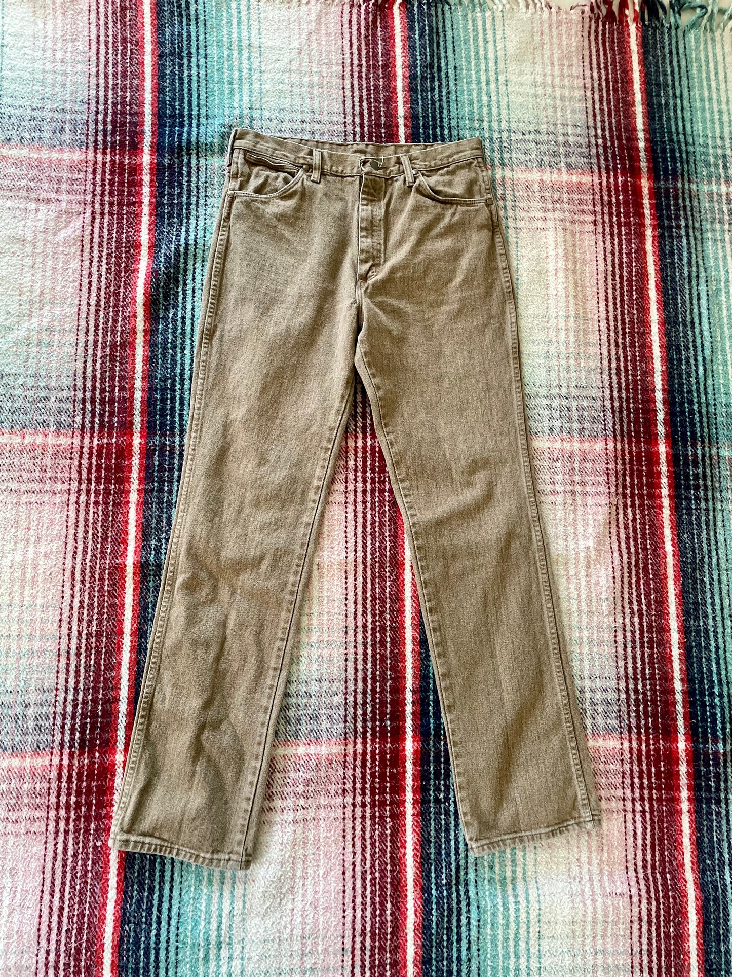 90s Wrangler 936 Slim Fit Cowboy Cut Tan Jeans 33x33