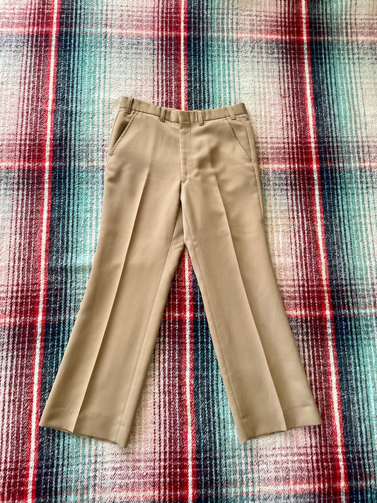 70s Sears, Roebuck and Co. Caramel Flared Trousers Pants 31x28.5
