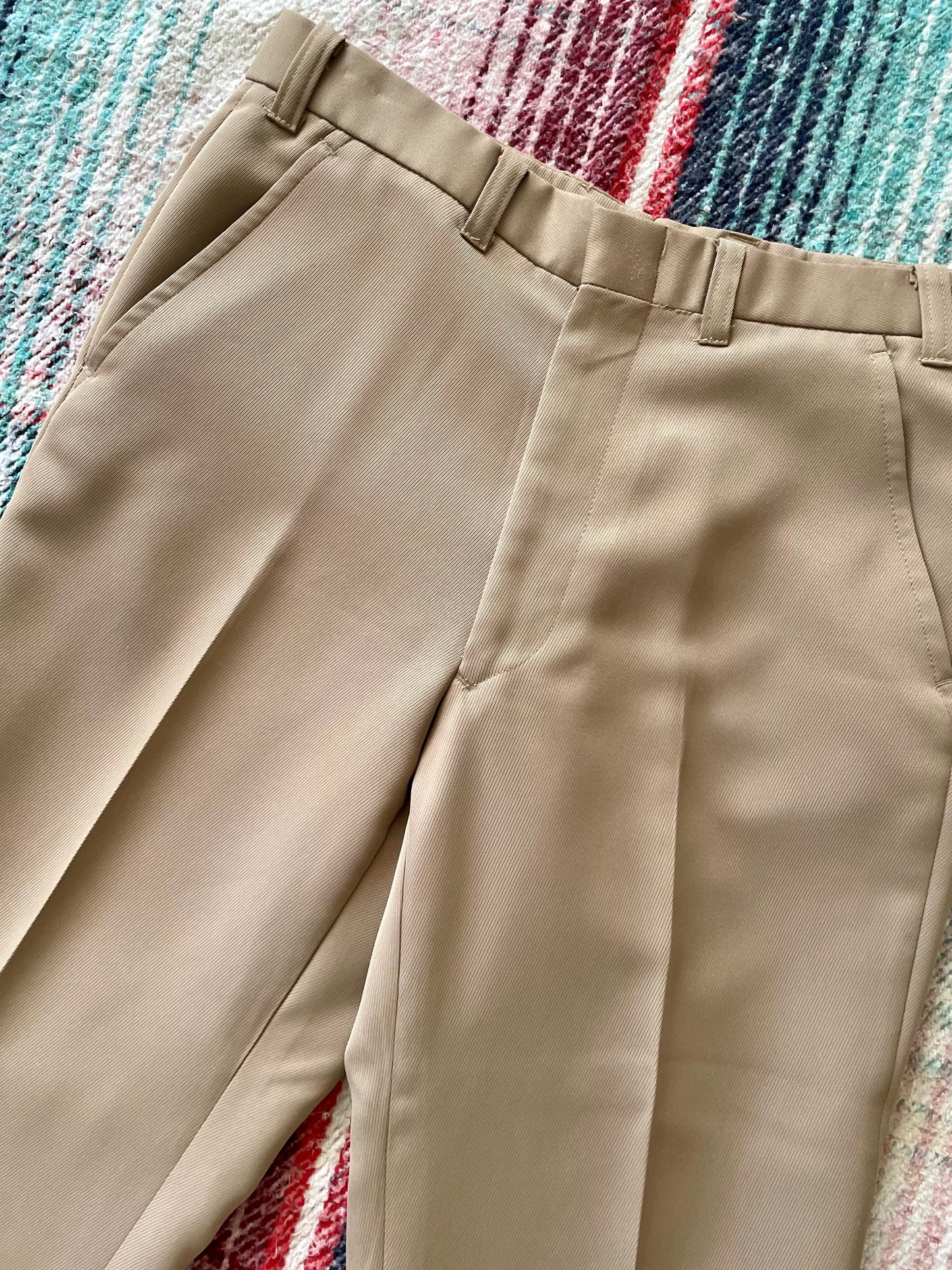 70s Sears, Roebuck and Co. Caramel Flared Trousers Pants 31x28.5