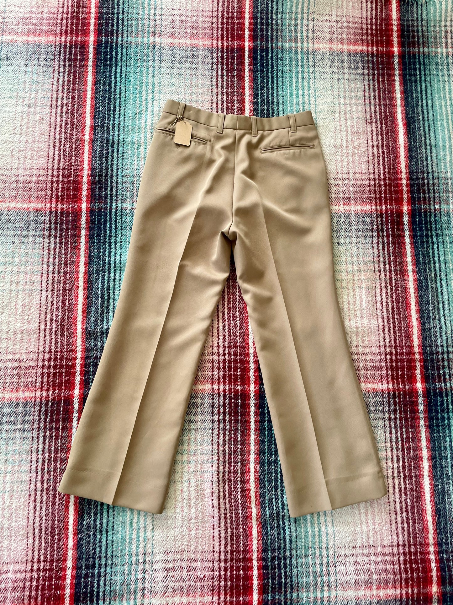 70s Sears, Roebuck and Co. Caramel Flared Trousers Pants 31x28.5