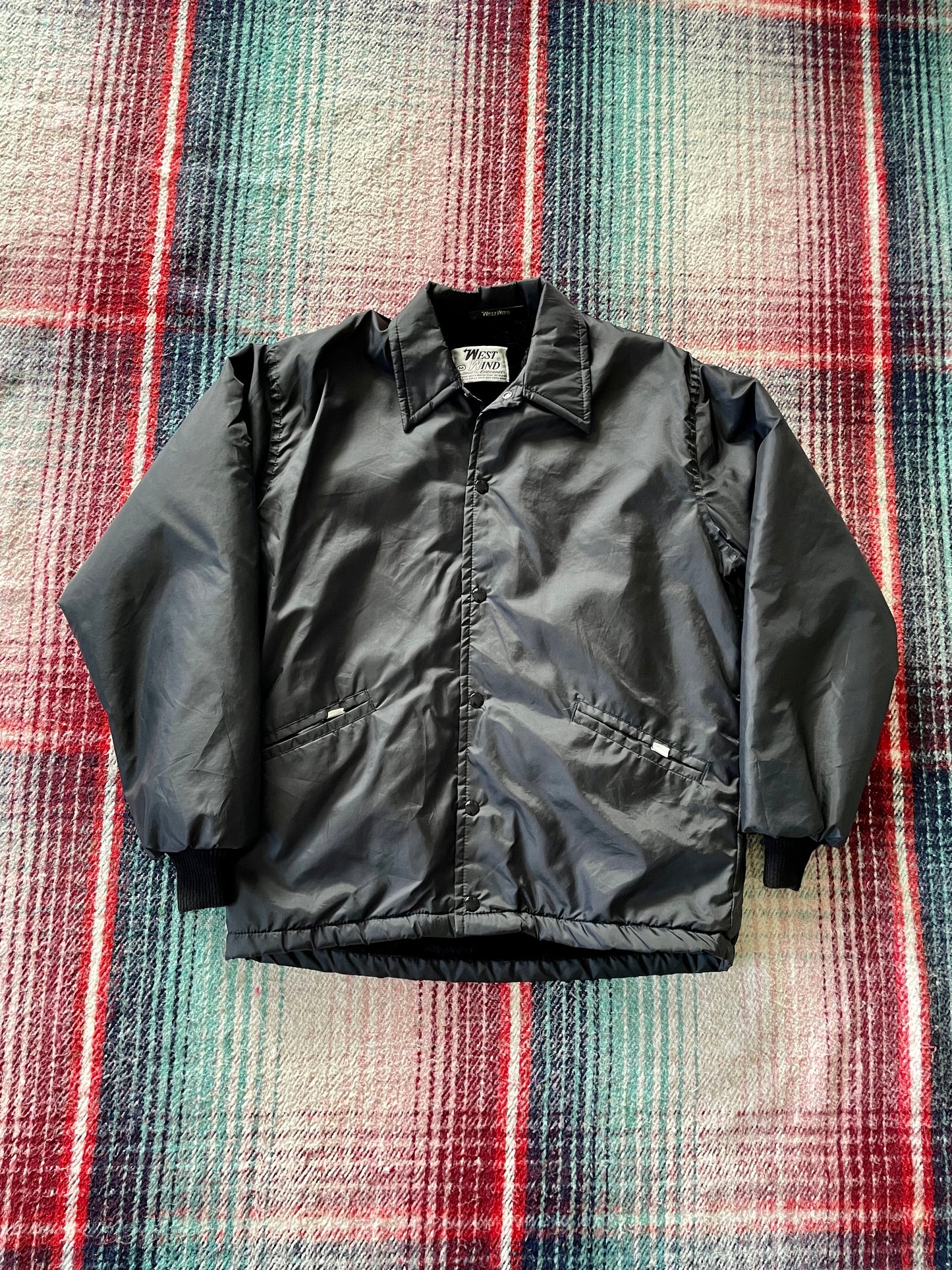 70s West Wind Black Fleece Lined Windbreaker
