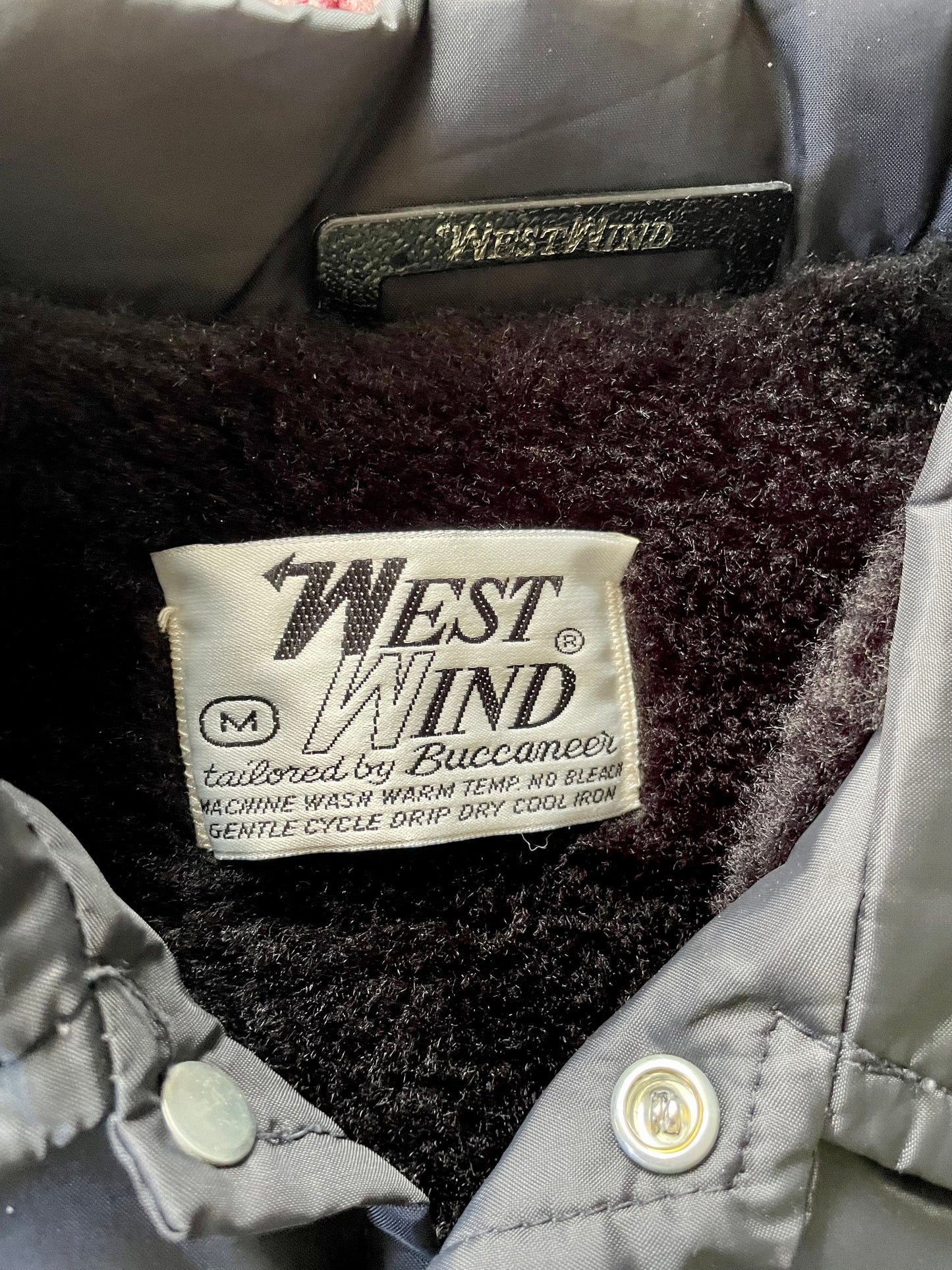 70s West Wind Black Fleece Lined Windbreaker